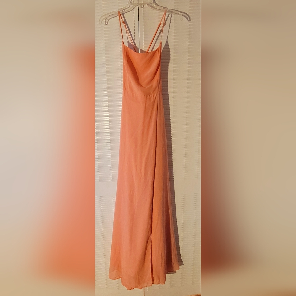 Elegant Peach Long Dress